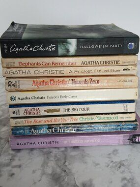 Agatha Christie Book Lot 9 Mystery Novels Poirot Vintage Paperbacks Bundle